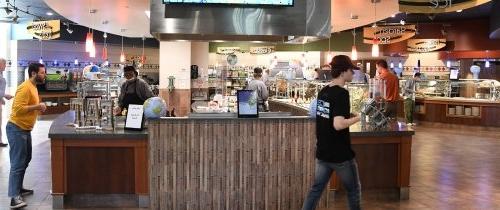 Food service area in Cowan Dining Commons